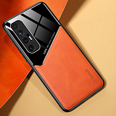 Soft Silicone Gel Leather Snap On Case Cover with Magnetic for Xiaomi Mi 10S 5G Orange