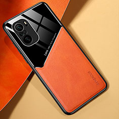 Soft Silicone Gel Leather Snap On Case Cover with Magnetic for Xiaomi Mi 11X Pro 5G Orange