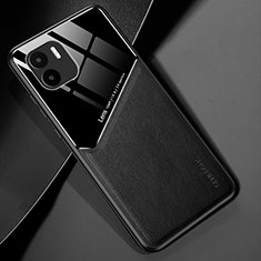 Soft Silicone Gel Leather Snap On Case Cover with Magnetic for Xiaomi Poco C50 Black