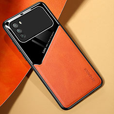 Soft Silicone Gel Leather Snap On Case Cover with Magnetic for Xiaomi Poco M3 Orange
