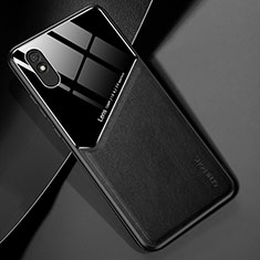 Soft Silicone Gel Leather Snap On Case Cover with Magnetic for Xiaomi Redmi 9i Black