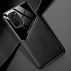 Soft Silicone Gel Leather Snap On Case Cover with Magnetic for Xiaomi Redmi K40 Pro 5G Black