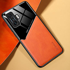 Soft Silicone Gel Leather Snap On Case Cover with Magnetic for Xiaomi Redmi K50 Gaming 5G Orange