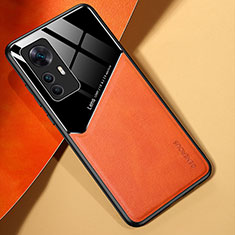 Soft Silicone Gel Leather Snap On Case Cover with Magnetic for Xiaomi Redmi K50 Ultra 5G Orange