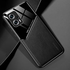 Soft Silicone Gel Leather Snap On Case Cover with Magnetic for Xiaomi Redmi K50i 5G Black