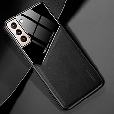 Soft Silicone Gel Leather Snap On Case Cover with Magnetic M01 for Samsung Galaxy S24 Plus 5G Black