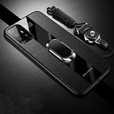 Soft Silicone Gel Leather Snap On Case Cover with Magnetic S01 for Oppo A95 5G Black