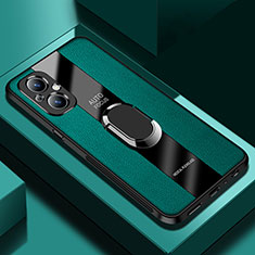 Soft Silicone Gel Leather Snap On Case Cover with Magnetic S01 for Oppo Reno7 Z 5G Green