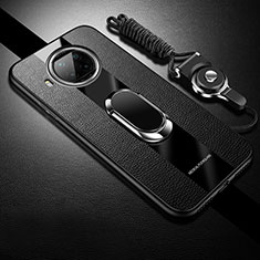 Soft Silicone Gel Leather Snap On Case Cover with Magnetic S01 for Xiaomi Mi 10i 5G Black