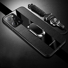 Soft Silicone Gel Leather Snap On Case Cover with Magnetic S01 for Xiaomi Poco X5 Pro 5G Black