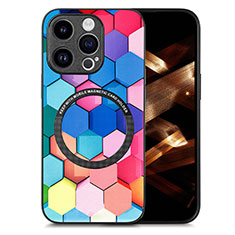 Soft Silicone Gel Leather Snap On Case Cover with Magnetic S01D for Apple iPhone 14 Pro Colorful