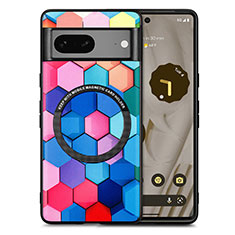 Soft Silicone Gel Leather Snap On Case Cover with Magnetic S01D for Google Pixel 7 5G Colorful