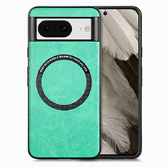 Soft Silicone Gel Leather Snap On Case Cover with Magnetic S01D for Google Pixel 8 5G Green