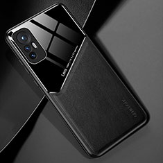 Soft Silicone Gel Leather Snap On Case Cover with Magnetic S02 for Xiaomi Mi 12S 5G Black