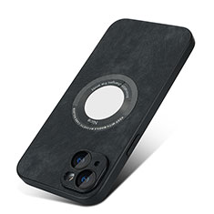 Soft Silicone Gel Leather Snap On Case Cover with Magnetic S07D for Apple iPhone 14 Black