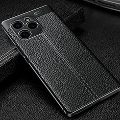 Soft Silicone Gel Leather Snap On Case Cover WL1 for Huawei Honor 60 SE 5G Black