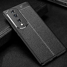 Soft Silicone Gel Leather Snap On Case Cover WL1 for Huawei Honor 70 Pro+ Plus 5G Black