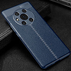 Soft Silicone Gel Leather Snap On Case Cover WL1 for Huawei Honor Magic3 5G Blue