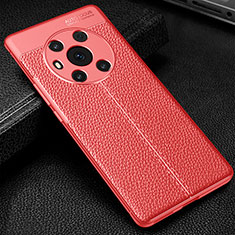 Soft Silicone Gel Leather Snap On Case Cover WL1 for Huawei Honor Magic3 5G Red