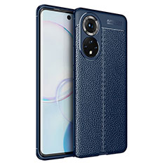 Soft Silicone Gel Leather Snap On Case Cover WL1 for Huawei Nova 9 Blue