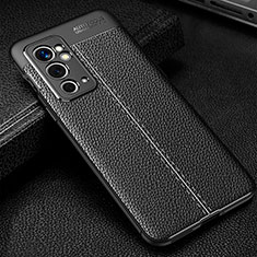 Soft Silicone Gel Leather Snap On Case Cover WL1 for OnePlus 9RT 5G Black