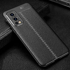 Soft Silicone Gel Leather Snap On Case Cover WL1 for OnePlus Nord 2 5G Black