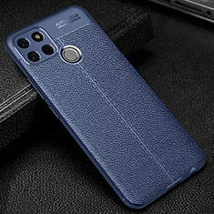 Soft Silicone Gel Leather Snap On Case Cover WL1 for Realme 7i RMX2193 Blue