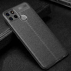 Soft Silicone Gel Leather Snap On Case Cover WL1 for Realme C12 Black