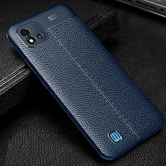 Soft Silicone Gel Leather Snap On Case Cover WL1 for Realme C20 Blue