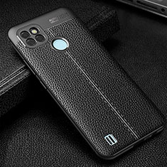 Soft Silicone Gel Leather Snap On Case Cover WL1 for Realme C25Y Black