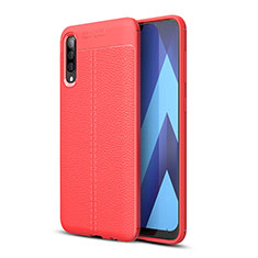 Soft Silicone Gel Leather Snap On Case Cover WL1 for Samsung Galaxy A70 Red