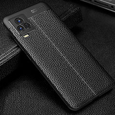 Soft Silicone Gel Leather Snap On Case Cover WL1 for Vivo iQOO 7 5G Black