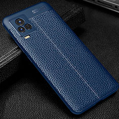 Soft Silicone Gel Leather Snap On Case Cover WL1 for Vivo iQOO 7 Legend 5G Blue