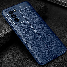 Soft Silicone Gel Leather Snap On Case Cover WL1 for Vivo iQOO Neo5S 5G Blue