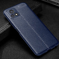 Soft Silicone Gel Leather Snap On Case Cover WL1 for Vivo iQOO U3x 5G Blue