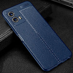 Soft Silicone Gel Leather Snap On Case Cover WL1 for Vivo iQOO U5 5G Blue