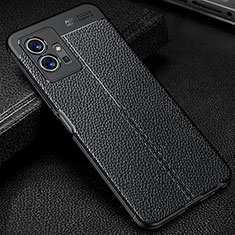 Soft Silicone Gel Leather Snap On Case Cover WL1 for Vivo iQOO Z6 5G Black