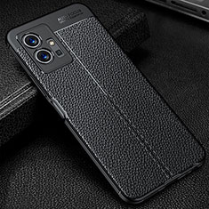 Soft Silicone Gel Leather Snap On Case Cover WL1 for Vivo T1 5G India Black