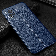 Soft Silicone Gel Leather Snap On Case Cover WL1 for Vivo V21e 4G Blue