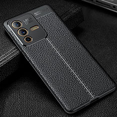 Soft Silicone Gel Leather Snap On Case Cover WL1 for Vivo V23 Pro 5G Black