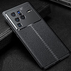 Soft Silicone Gel Leather Snap On Case Cover WL1 for Vivo X80 Pro 5G Black