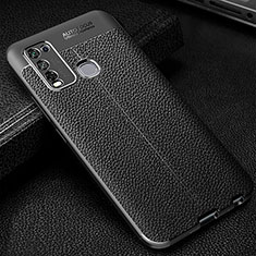 Soft Silicone Gel Leather Snap On Case Cover WL1 for Vivo Y50 Black