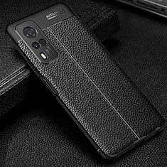 Soft Silicone Gel Leather Snap On Case Cover WL1 for Vivo Y51 (2021) Black
