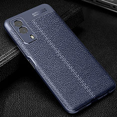 Soft Silicone Gel Leather Snap On Case Cover WL1 for Vivo Y53s t2 Blue