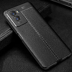 Soft Silicone Gel Leather Snap On Case Cover WL1 for Vivo Y55s (2021) Black