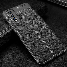 Soft Silicone Gel Leather Snap On Case Cover WL1 for Vivo Y70t 5G Black