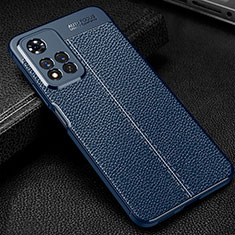Soft Silicone Gel Leather Snap On Case Cover WL1 for Xiaomi Mi 11i 5G (2022) Blue