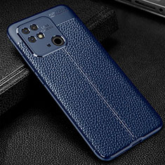 Soft Silicone Gel Leather Snap On Case Cover WL1 for Xiaomi Redmi 10 India Blue