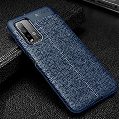 Soft Silicone Gel Leather Snap On Case Cover WL1 for Xiaomi Redmi 9 Power Blue