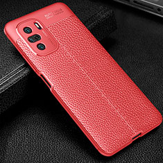 Soft Silicone Gel Leather Snap On Case Cover WL1 for Xiaomi Redmi K40 5G Red